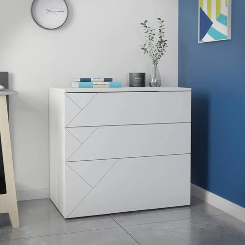 Nexera Atypik 3-Drawer Storage & Filing Cabinet - White