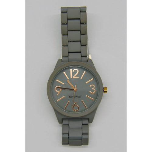 Nine West Ladies Gray and Rose Gold Quartz Watch