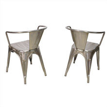 Load image into Gallery viewer, Original Tolix Chair Collection Dining Chairs with Side Arms - Polished Silver Gloss - Set of 2

