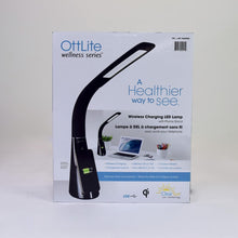 Load image into Gallery viewer, OttLite Wellness Series Wireless Charging LED Lamp Black
