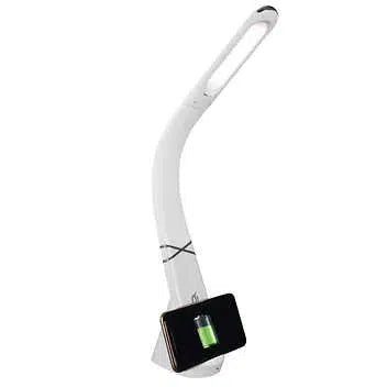 Ottlite Wireless Charging LED Desk Lamp with Stand - White