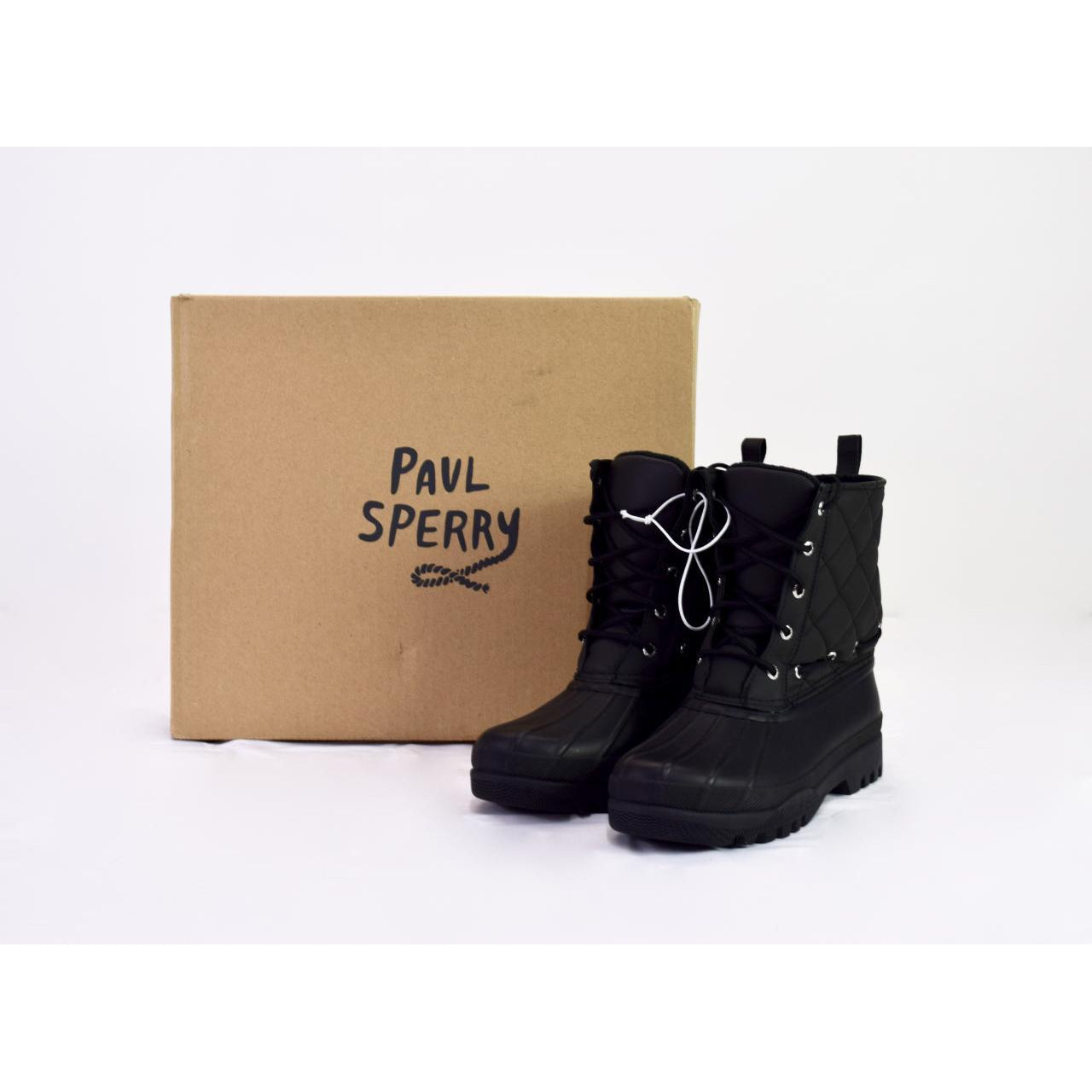 Paul Sperry Ladies Quilted Duck Boot Black 8 Liquidation Nation