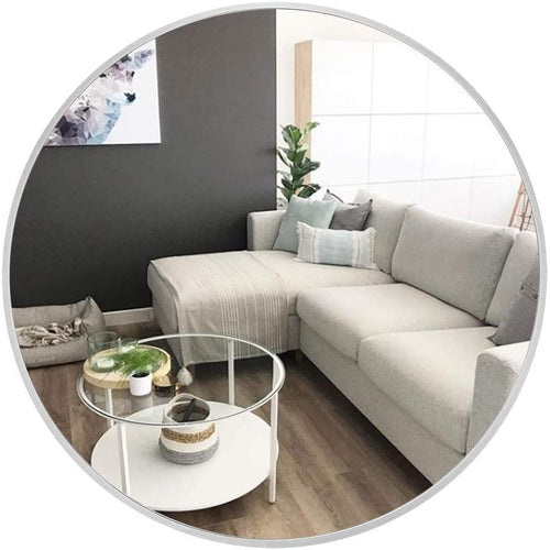 Pexfit Wall Mounted Round Mirror With Aluminum Alloy Frame 36