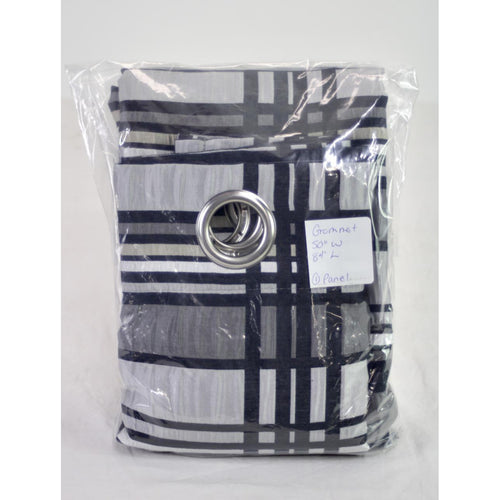 Plaid Grommet Curtain Panel 84