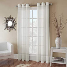 Load image into Gallery viewer, Platinum Collection Crushed Voile Grommet Top Sheer Window Curtain Panel 84&quot; White
