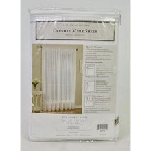 Load image into Gallery viewer, Platinum Collection Crushed Voile Sheer Rod Pocket Panel 108&quot; White
