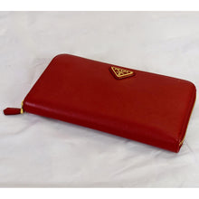 Load image into Gallery viewer, Prada Saffiano Fiery Red Wallet
