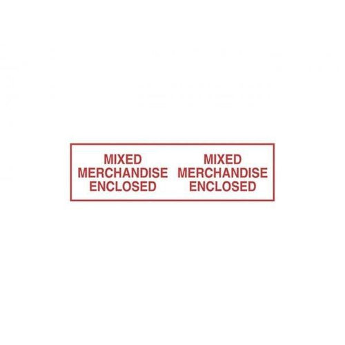 Printed Tape & Mixed Merchandise Enclosed White/Red Pkg Qty 36