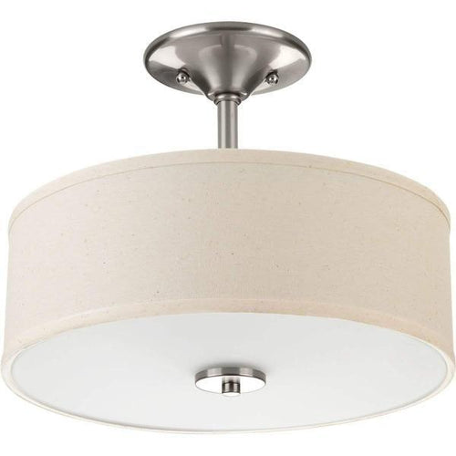 Progress Lighting Inspire Two-Light Semi-Flush Brushed Nickel