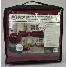 Load image into Gallery viewer, Quilted Reversible Furniture Protector 3 Pcs Red
