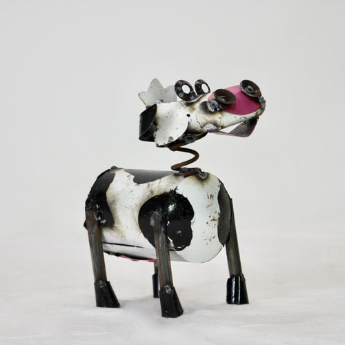 Recycled Metal Mini Spotted Cow