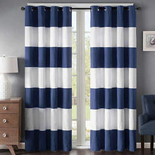Load image into Gallery viewer, Regency Heights Parker Stripe Grommet Top Window Curtain Panel 84&quot;L
