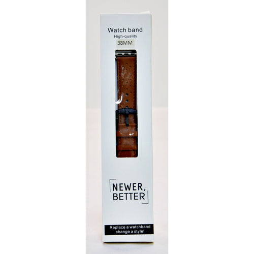 S-Gear Genuine Leather 38mm Watch Band - Brown