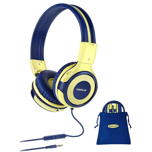 SIMOLIO Foldable Kids Wired Headphones Yellow