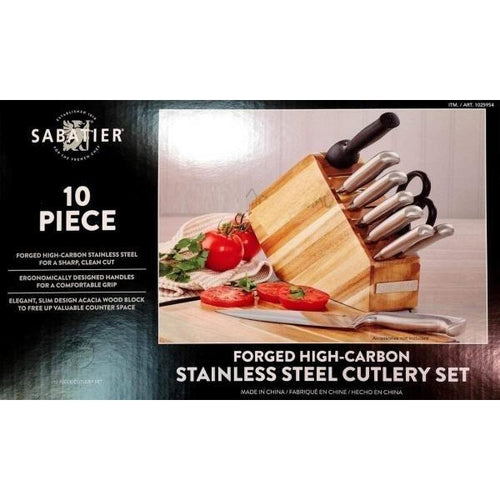 Sabatier Stainless Steel Knife Set & Block 10Pc
