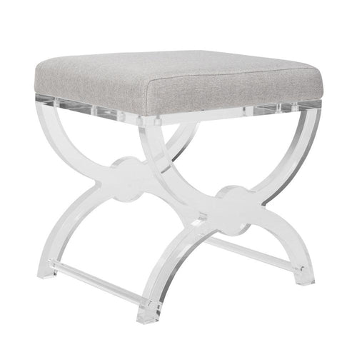 Safavieh Delfina Acrylic Ottoman in Grey