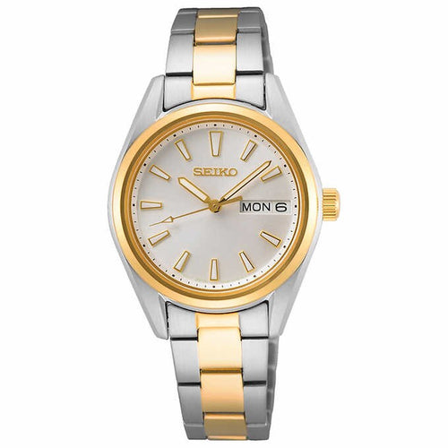 Seiko Ladies Watch Two-Tone White Dial SUR454P1F