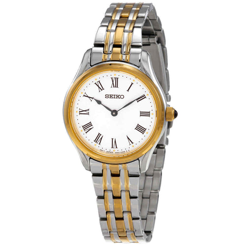 Seiko Quartz Ladies Watch SWR070P1 White Dial Two-tone
