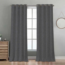 Load image into Gallery viewer, Silk Home Ecologee Total Blackout Curtain Panel 2 Panels 90&quot; Charcoal
