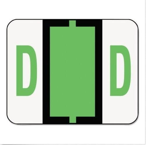 Smead A-Z Color-Coded Bar-Style End Tab Labels, Letter D, Light Green, (67074)
