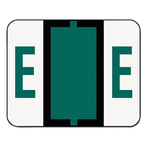 Smead A-Z Color-Coded Bar-Style End Tab Labels, Letter E, Dark Green, (67075)