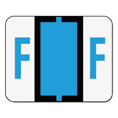 Smead A-Z Color-Coded Bar-Style End Tab Labels, Letter F, Blue, (67076)