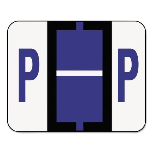 Smead A-Z Color-Coded Bar-Style End Tab Labels, Letter P, Violet, (67086)