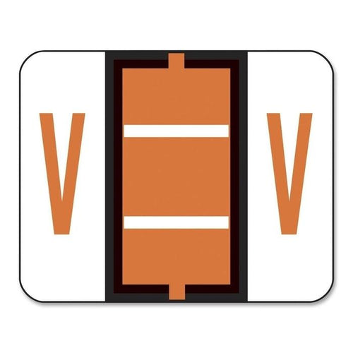 Smead Color-Coded Alphabetic Label, V Roll, Dark Orange, 1 Roll (67092)