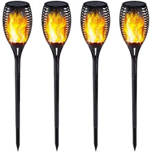 Load image into Gallery viewer, Solar Torch Lights 4 Pack Path Light w/ Flickering Flame
