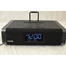 Load image into Gallery viewer, Sound Design iHome iDL45BC Lightning Dock Clock Radio and USB Charge/Play for iPad/iPhone/iPod
