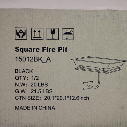 Square Fire Pit - Black