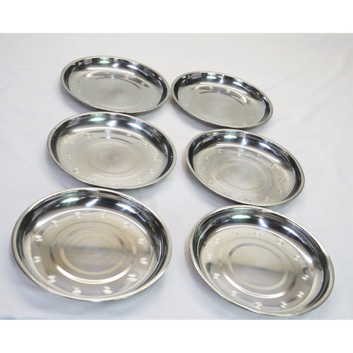 Stainless Steel Camping Plate 6Pcs