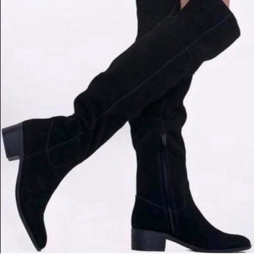 Steve Madden Tyga Suede Over-The-Knee Boots Size - 7.5 Black