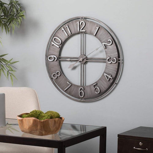 Studio Designs Home 30in Steel Industrial Loft Wall Clock