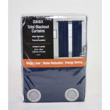 Load image into Gallery viewer, Sunblk Total Blackout Grommet Curtains 2 Panels 84&quot; Everly Navy
