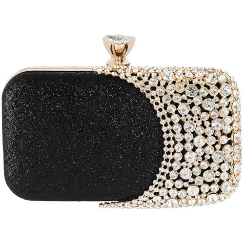 Sunspot Crystal Evening Clutch - Black
