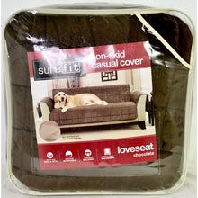 Load image into Gallery viewer, Sure Fit Non-Skid Deep Pile Velvet Casual Loveseat Cover - Chocolate
