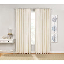Load image into Gallery viewer, SureFit Home Décor Rivas Velvety Room Darkening Rod Pocket Curtain Panel Set 95&quot; Ivory
