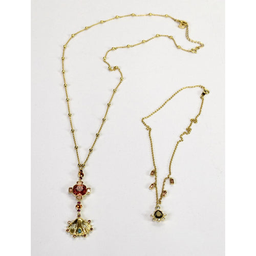 Swarovski Necklace Set, Multi-coloured Crystals, Gold Tone Plated