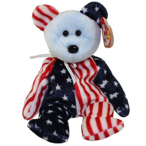 TY Beanie Baby - SPANGLE the Bear (Blue Head Version)