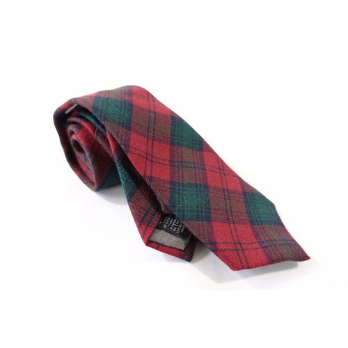 Todd Snyder Plaid Red Green 2.25 inch Skinny Wool Neck Tie