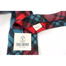 Load image into Gallery viewer, Todd Snyder USA Plaid Red Teal Green 3 inch width 100% Wool Neck Tie Mens NWT
