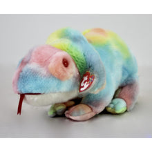 Load image into Gallery viewer, Ty Beanie Buddy Rainbow Tie Dye Chameleon Iguana
