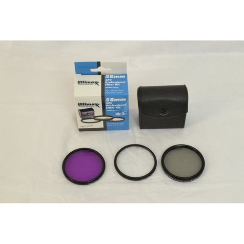 ULTIMAXX 3 Piece Multi Coated HD Filter Kit 58mm (UV, CPL, FLD)