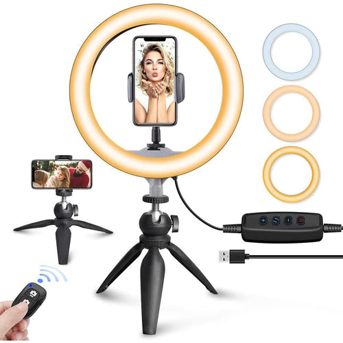 Ubeesize 8” Ring LED Light Tripod Stand with Bag