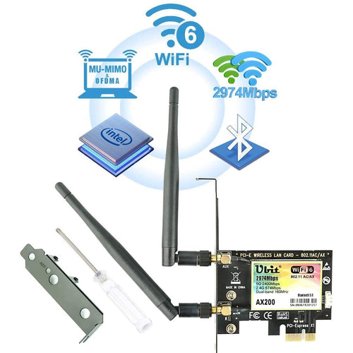 Ubit AX200 2974Mbps PCI-E Wireless Wi-Fi Card