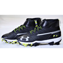 Load image into Gallery viewer, Under Armour Harper 3 Mid Rm Jr. Cleats Youth size 2 - Black
