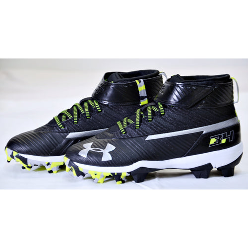 Under Armour Harper 3 Mid Rm Jr. Cleats Youth size 2 - Black