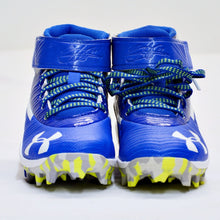 Load image into Gallery viewer, Under Armour Junior UA Harpor 3 Mid RM Cleats - Size 1 Youth - Blue
