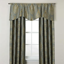 Load image into Gallery viewer, Venezia Scalloped Window Curtain Valance 20&quot; Blue
